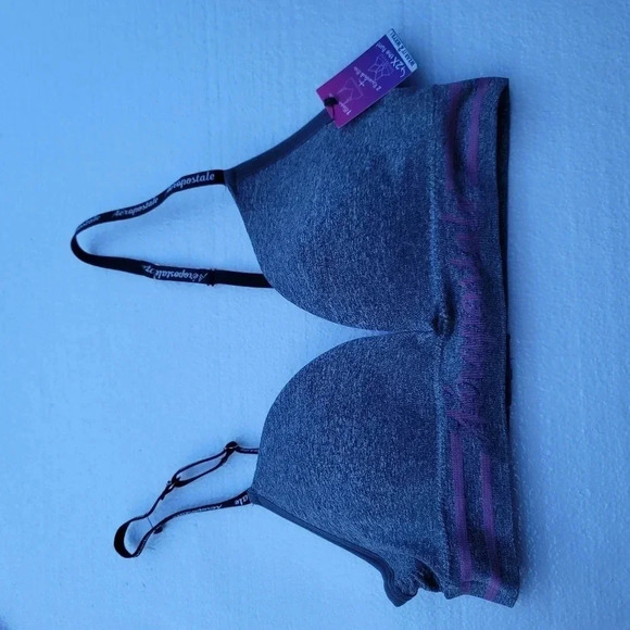 New Aeropostale 36C Bra Gray Pink Totally Comfy No Wires for Extra Comfort 2pack - Picture 5 of 9